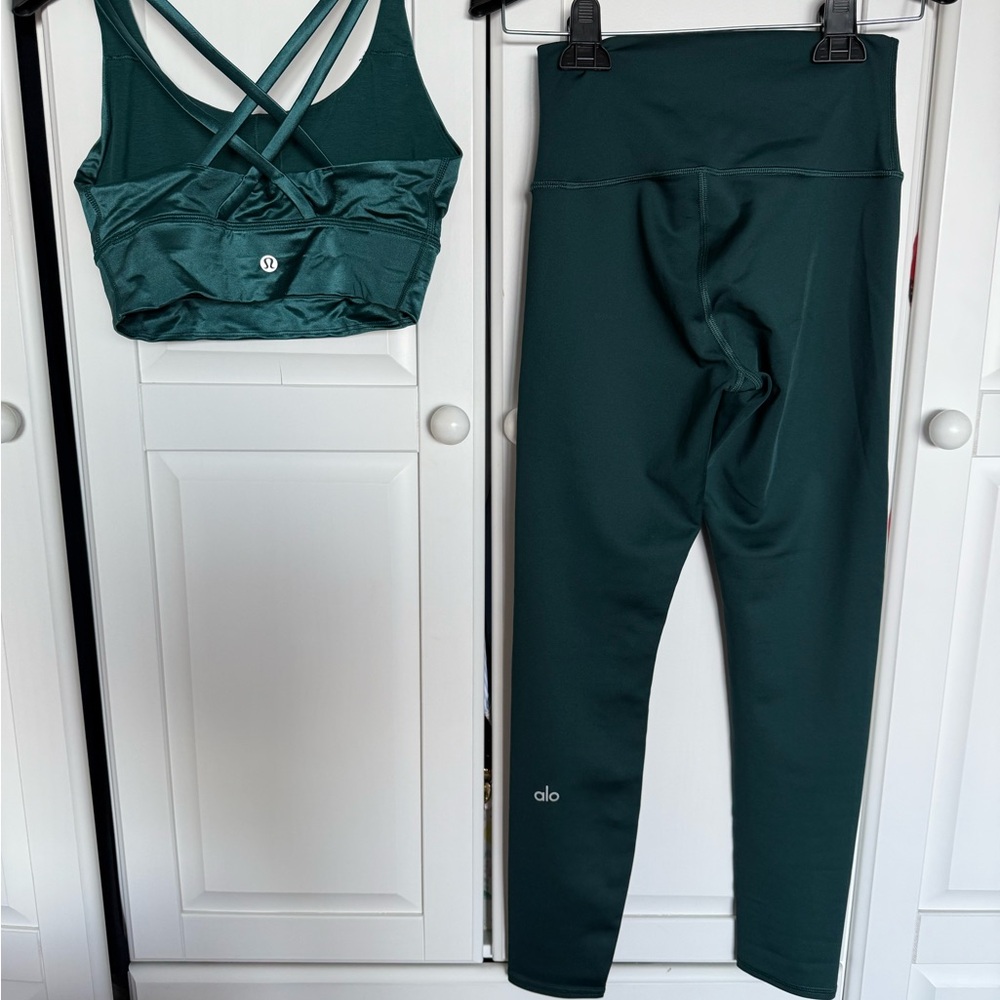 Like new mixed brand matching teal set. Lululemon & Alo (read below)